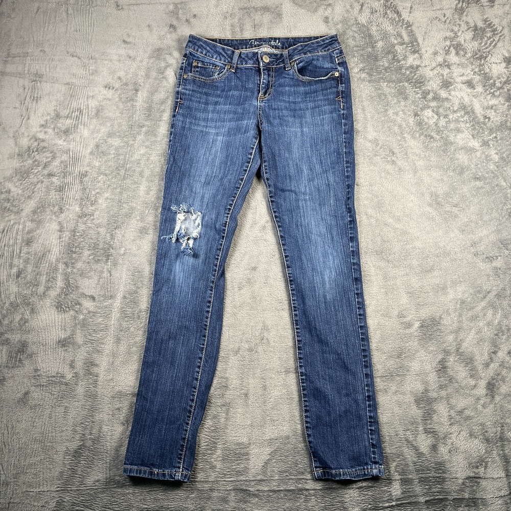 Aeropostale Bayla Skinny Jeans Womens 6R Blue Distressed Denim Stretch 27x29.5
